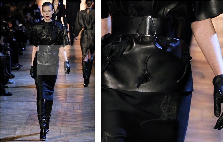 YSL SEVERE LEATHER WITH ORGANIC DETAILS