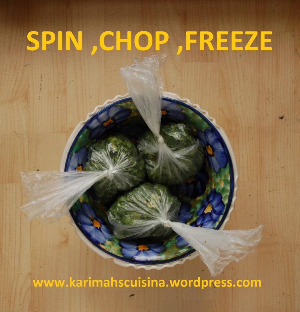 HERBS IN SANDWICH BAG READY FOR FREEZING