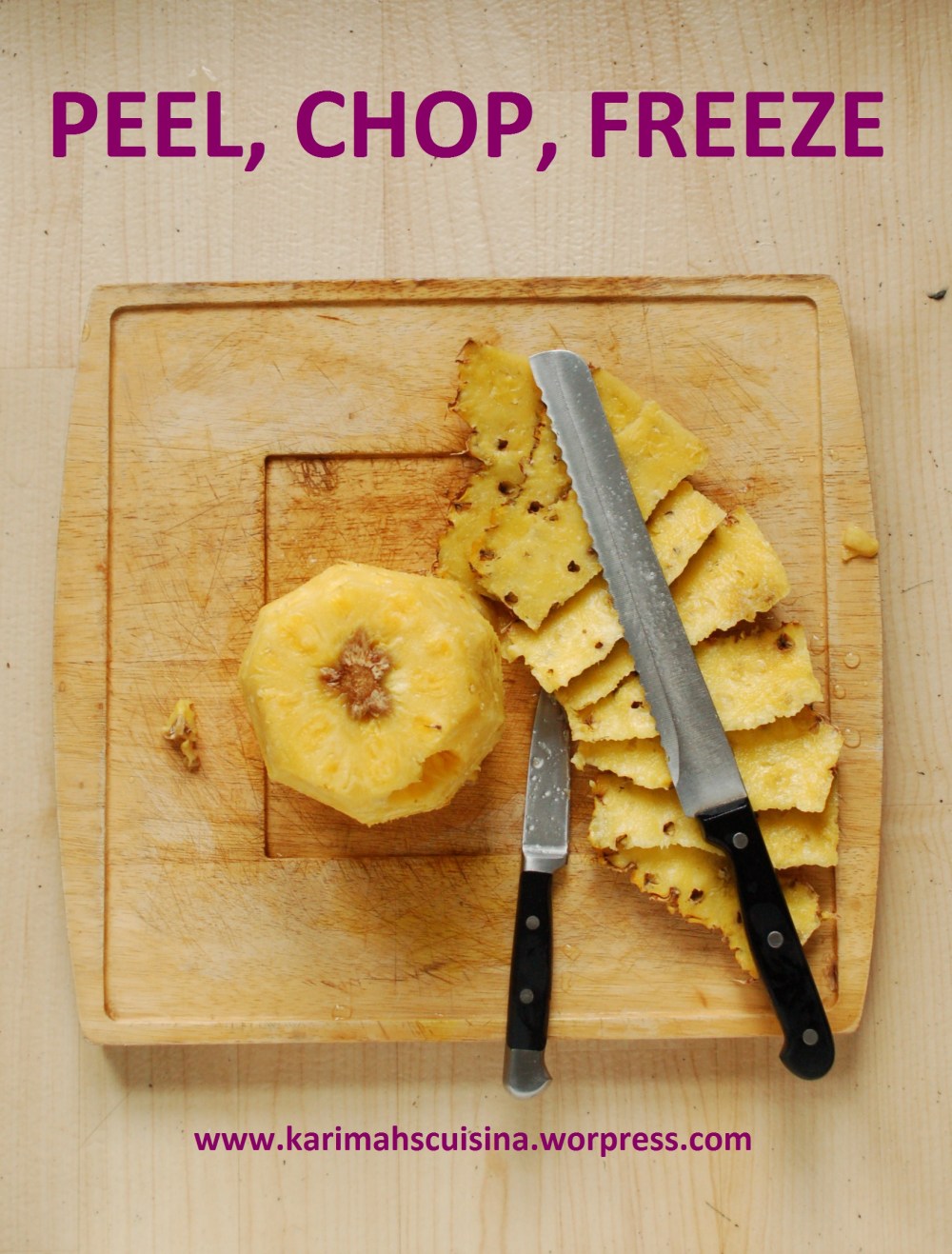 WASH PEEL CHOP PINEAPPLE