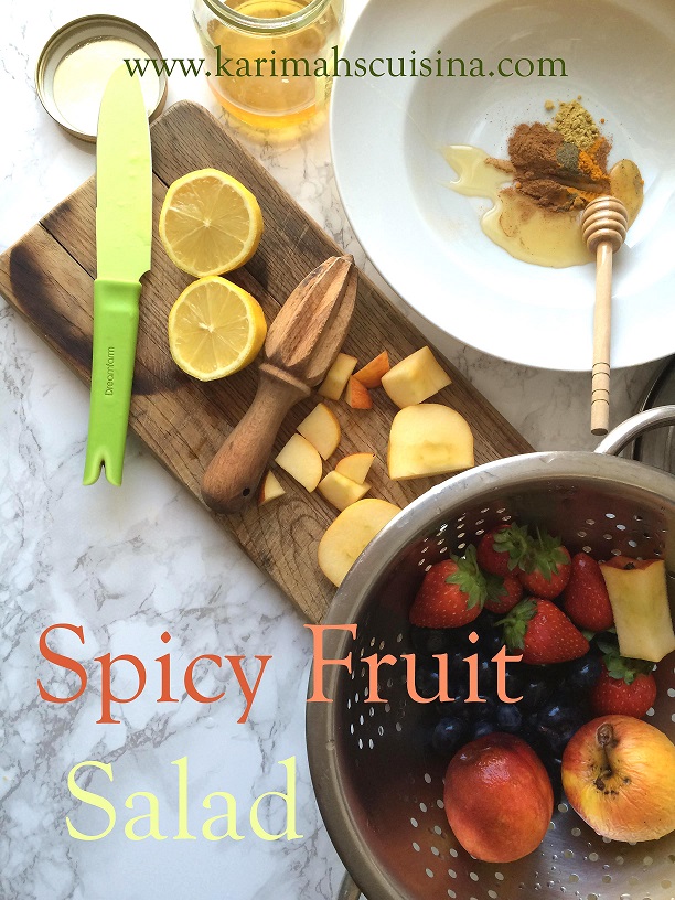 spicey fruit salad ingredient text small
