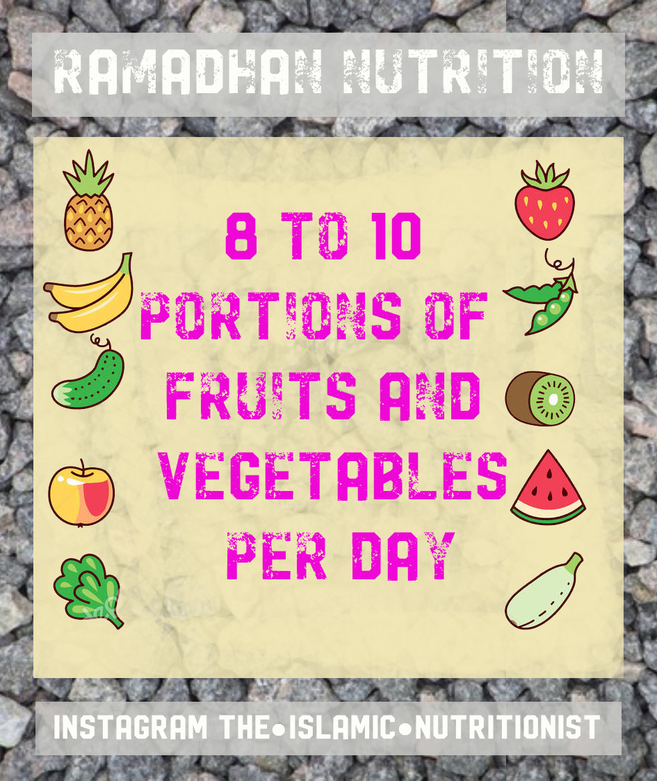 ramadhan nutrition 8 to 10 portions a day