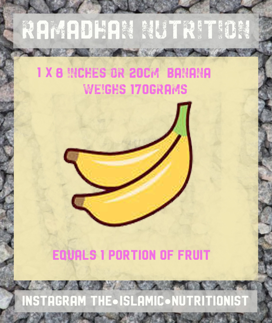 ramadhan nutrition BANANA 1 PORTION